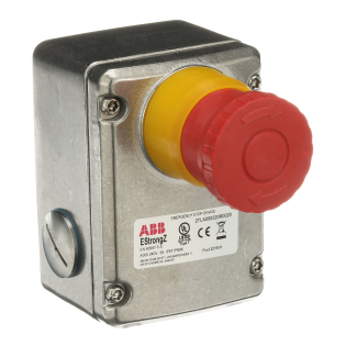 ABB 2TLA050220R0020, EStrongZ, Acil Durdurma Butonu, Metal Gövde, Harici Montaj, 2NA+2NK, C3xM20 Kanal, IP67