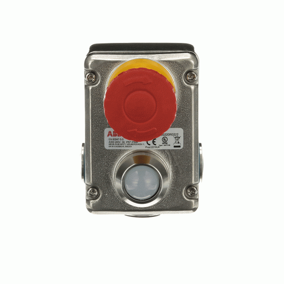 ABB 2TLA050220R0222, EStrongZ LED , Acil Durdurma Butonu, Metal Gövde, Harici Montaj, 2NA+2NK, C3xM20 Kanal, IP67