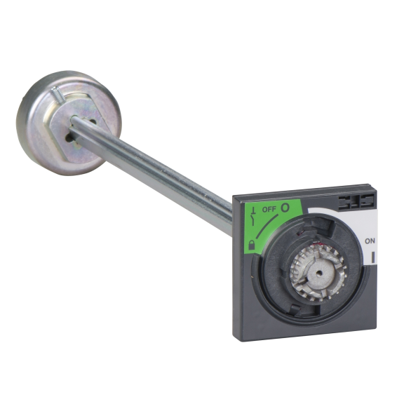 Schneider Electric 31288, ComPact INS, INS630B-INS2500 Yük Ayırıcılar için Önden Uzatmalı Siyah Döner Kurma Kolu,Kısa Şaft
