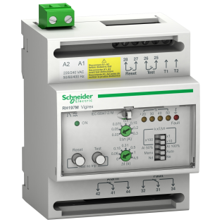 Schneider Electric 56517, VigiRex, RH197M 30mA-30A Kaçak Akım Algılama Rölesi, Gecikme Ayarlı, 220-240 V AC