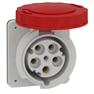 Schneider Electric 81683, Pratika, 5x63 Amper, 3P+N+T, Düz Makine Prizi, Vida Bağlantılı, IP67