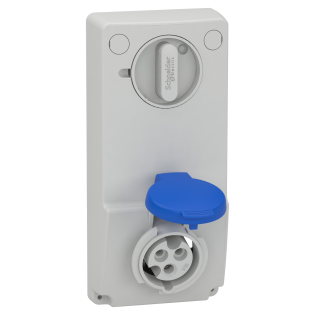 Schneider Electric 82031, Pratika, 3x16 Amper, 2P+T, Makine Prizi, Anahtarlı, IP44