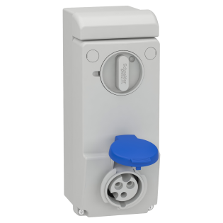 Schneider Electric 83031, Pratika, 3x16 Amper, 2P+T, Duvar Prizi, Anahtarlı, IP44