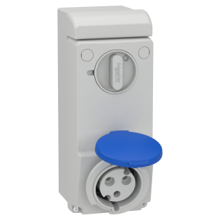 Schneider Electric 83042, Pratika, 3x32 Amper, 2P+T, Duvar Prizi, Anahtarlı, IP44
