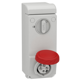 Schneider Electric 83085, Pratika, 4x16 Amper, 3P+T, Duvar Prizi, Anahtarlı, IP44
