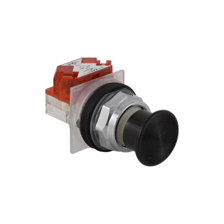 Schneider Electric 9001KR24BH13, Harmony Stil 9, Siyah, 35mm Mantar Kafalı, Yaylı Buton, 1K/A, 30mm