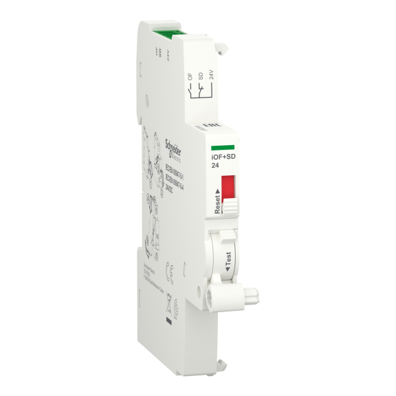 Schneider Electric A9A26897, Acti 9, Düşük Seviye Yardımcı Kontak iOF-SD, 1NA+1NK, 24 Volt DC