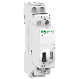 Schneider Electric A9C30115, Acti 9 iTL, 16 Amper, Enversör Darbe Akım Rölesi, 1NA+1NK, 24 Volt AC, 12 Volt DC