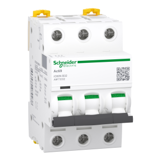 Schneider Electric A9F73332, Acti 9 iC60N, 32 Amper, 3 Kutuplu, B Tipi, Otomatik Sigorta, 6 kA, 3x32B