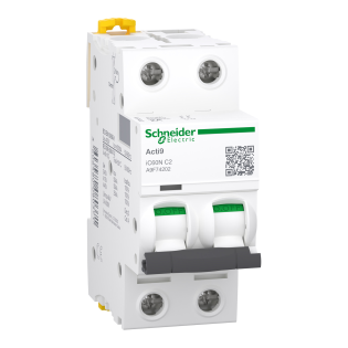 Schneider Electric A9F74202, Acti 9 iC60N, 2 Amper, 2 Kutuplu, C Tipi, Otomatik Sigorta, 6 kA, 2x2C