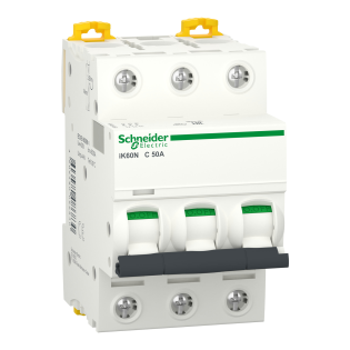 Schneider Electric A9K24350, Acti 9 iK60N, 50 Amper, 3 Kutuplu, C Tipi, Otomatik Sigorta, 6 kA, 3x50C