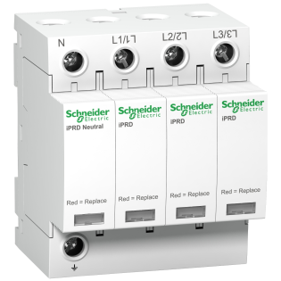 Schneider Electric A9L08601, Acti 9 iPRD8r, Kartuşlu Tip, AG Parafudr, 3 Kutup+Nötr, Tip 3, D Sınıfı, 8 kA