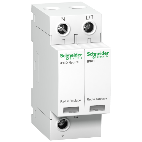 Schneider Electric A9L65501, Acti 9 iPRD65r, Kartuşlu Tip, AG Parafudr, 1 Kutup+Nötr, Tip 2, C Sınıfı, 65 kA