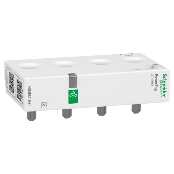 Schneider Electric A9MEM1541, Acti 9 PowerTag, 63 Amper, 4 Kutuplu, Wireless Enerji Sensörü, Üstten Montaj, Kablosuz