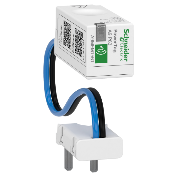 Schneider Electric A9MEM1561, Acti 9 PowerTag, 63 Amper, 2 Kutuplu, Wireless Enerji Sensörü, Üstten Montaj, Kablolu
