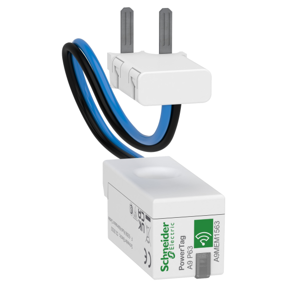 Schneider Electric A9MEM1563, Acti 9 PowerTag, 63 Amper, 2 Kutuplu, Kaçak Akım Korumalı Sigortalar için Wireless Enerji Sensörü, Alttan Montaj, Kablolu ve Soketli