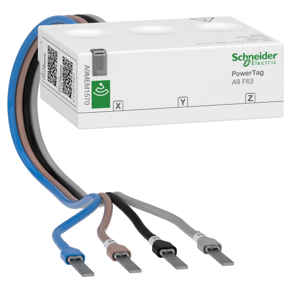 Schneider Electric A9MEM1570, Acti 9 PowerTag, 63 Amper, 4 Kutuplu, Wireless Enerji Sensörü, Üstten/Alttan Montaj, Kablolu