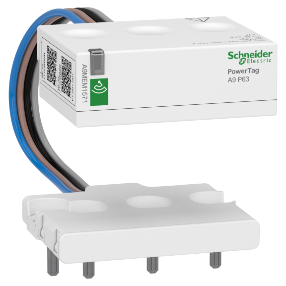 Schneider Electric A9MEM1571, Acti 9 PowerTag, 63 Amper, 4 Kutuplu, Wireless Enerji Sensörü, Üstten Montaj, Kablolu