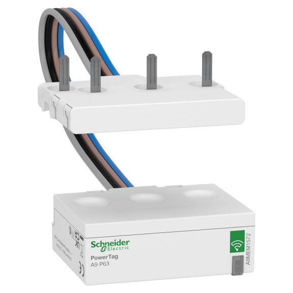 Schneider Electric A9MEM1572, Acti 9 PowerTag, 63 Amper, 4 Kutuplu, Wireless Enerji Sensörü, Alttan Montaj, Kablolu