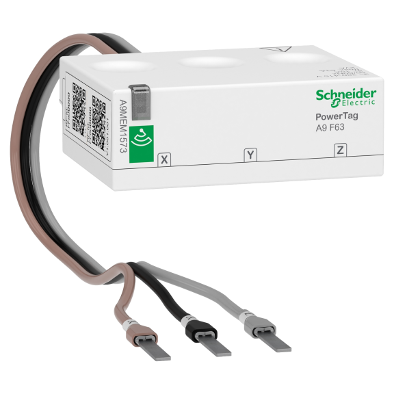 Schneider Electric A9MEM1573, Acti 9 PowerTag, 63 Amper, 3 Kutuplu, Wireless Enerji Sensörü, Üstten/Alttan Montaj, Kablolu