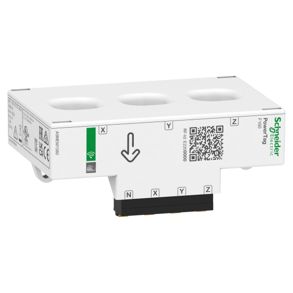 Schneider Electric A9MEM1580, Acti 9 PowerTag, 160 Amper, 4 Kutuplu, Wireless Enerji Sensörü, Üstten/Alttan Montaj, Kablolu