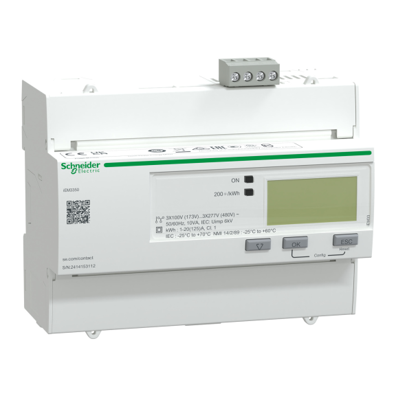 Schneider Electric A9MEM3350, Acti 9 iEM3000, 125 Amper, iEM3350, Enerji Ölçer, Modbus