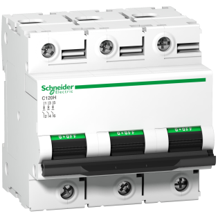 Schneider Electric A9N18468, Acti 9 C120H, 80 Amper, 3 Kutuplu, C Tipi, Otomatik Sigorta, 15 kA, 3x80C