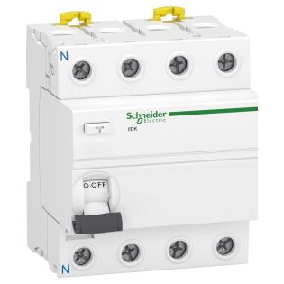 Schneider Electric A9R50440, Acti 9 iIDK, 40 Amper, 30mA, AC Tip, Kaçak Akım Koruma Rölesi, 4 Kutuplu (3 Faz+Nötr)