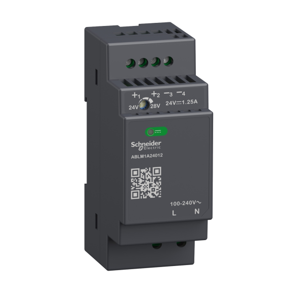 Schneider Electric ABLM1A24012, Phaseo ABL7, 30 W, 1.2 Amper, 24 Volt DC, Ray Tipi Güç Kaynağı, Monofaze 100-240 Volt AC Giriş Gerilimi