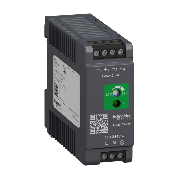 Schneider Electric ABLS1A24021, Phaseo ABL7, 50 W, 2.1 Amper, 24 Volt DC, Ray Tipi Güç Kaynağı, Monofaze 100-240 Volt AC veya 140-340 Volt DC Giriş Gerilimi