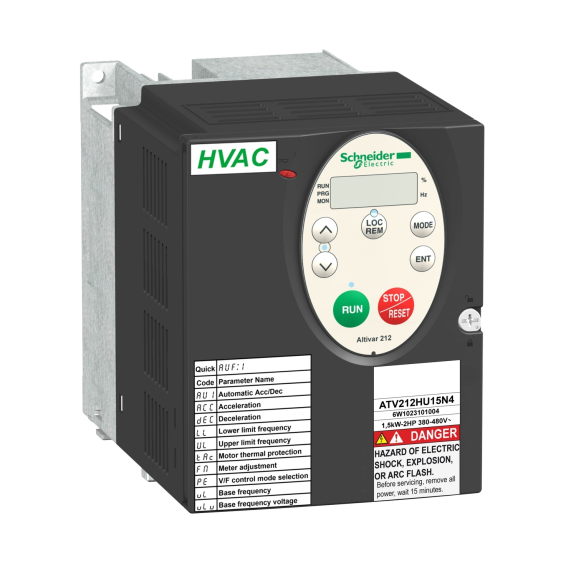 Schneider Electric ATV212HU22N4, Altivar 212 HVAC, 2.2 kW, 5.1 Amper, Hız Kontrol Cihazı, Trifaze 380-480 Volt AC