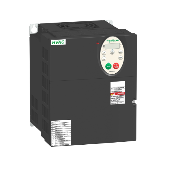Schneider Electric ATV212HU75N4, Altivar 212 HVAC, 7.5 kW, 16 Amper, Hız Kontrol Cihazı, Trifaze 380-480 Volt AC