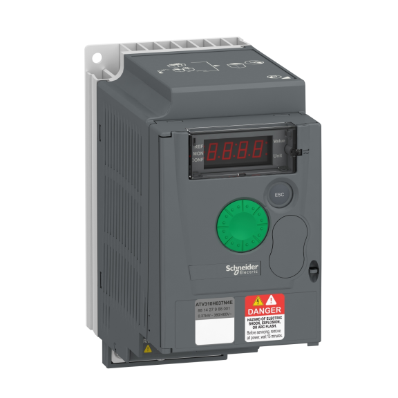 Schneider Electric ATV310H037N4E, Altivar 310, 0.37 kW, 1.5 Amper, Hız Kontrol Cihazı, Trifaze 380-460 Volt AC Besleme Gerilimi