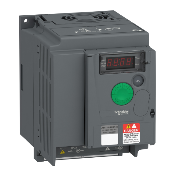 Schneider Electric ATV310HU15N4E, Altivar 310, 1.5 kW, 4.1 Amper, Hız Kontrol Cihazı, Trifaze 380-460 Volt AC Besleme Gerilimi