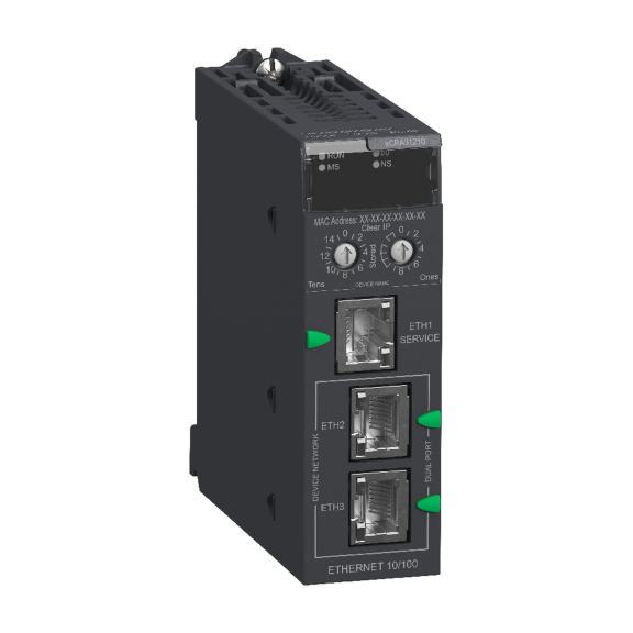 Schneider Electric BMECRA31210, Modicon M580, Programlanabilir Otomasyon Kontrolörleri için Uzak Giriş/Çıkış Modülleriyle Haberleşme Modülü, Ethernet/IP