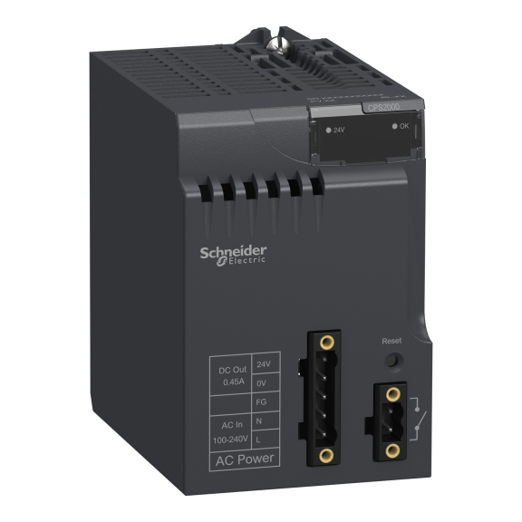 Schneider Electric BMXCPS2000, Modicon M340, Programlanabilir Otomasyon Kontrolörleri için Güç Kaynağı Modülü, 20W, 100-240 Volt AC Besleme Gerilimi