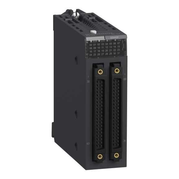 Schneider Electric BMXDDI6402K, Modicon M340/M580, Programlanabilir Otomasyon Kontrolörleri için Dijital Giriş Modülü, 64 Giriş, Sink, 24 Volt DC