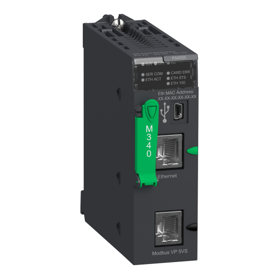 Schneider Electric BMXP342020, Modicon M340, Performans Serisi CPU Modülü, Modbus, Ethernet Modbus TCP/IP, Dahili Hafıza Kartı
