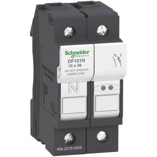 Schneider Electric DF101N, TeSys DF, 32 Amper, 2 Kutuplu, Kartuş Sigorta Yuvası, 10x38mm Sigortalar için