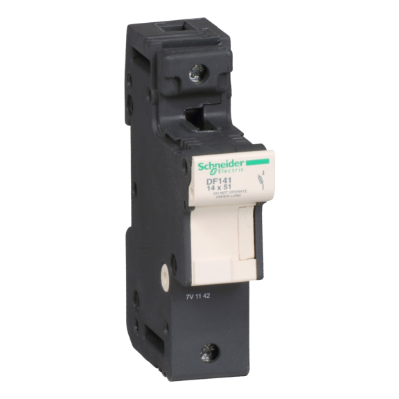 Schneider Electric DF141, TeSys DF, 50 Amper, 1 Kutuplu, Kartuş Sigorta Yuvası, 14x51mm Sigortalar için