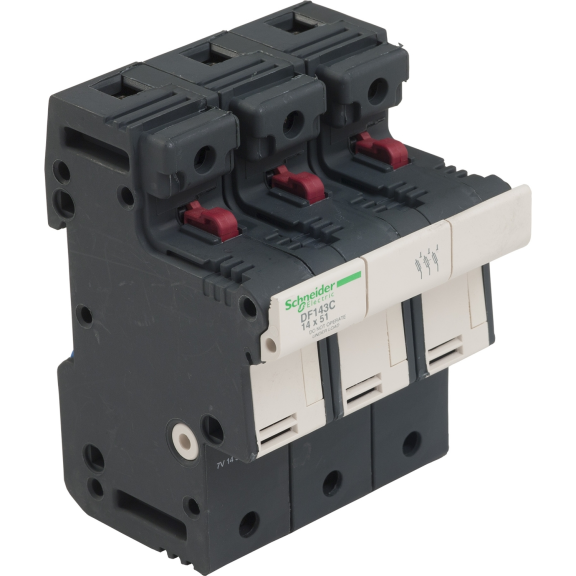 Schneider Electric DF143C, TeSys DF, 50 Amper, 3 Kutuplu, Kartuş Sigorta Yuvası, 14x51mm Sigortalar için