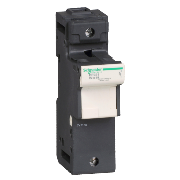 Schneider Electric DF221, TeSys DF, 125 Amper, 1 Kutuplu, Kartuş Sigorta Yuvası, 22x58mm Sigortalar için