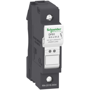 Schneider Electric DF81, TeSys DF, 25 Amper, 1 Kutuplu, Kartuş Sigorta Yuvası, 8.5x31.5mm Sigortalar için