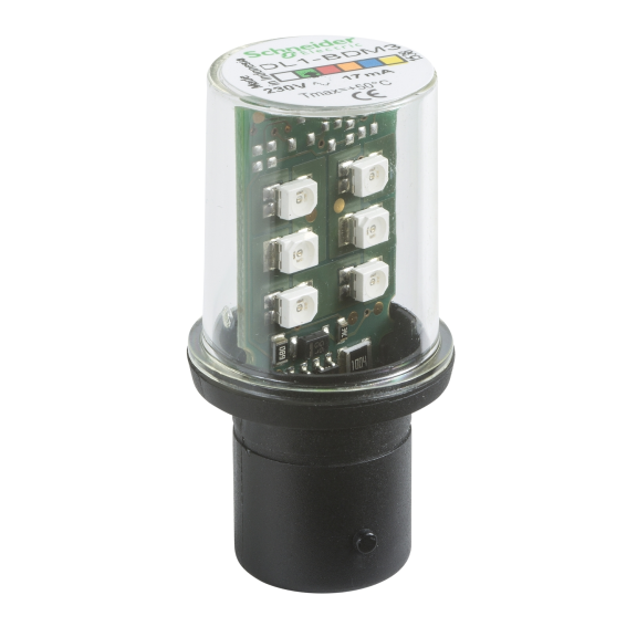Schneider Electric DL1BDM3, Harmony XVB, Işıklı İkaz Lambaları ve Işıklı Kolonlar için Yeşil Led Ampul, 230 Volt AC