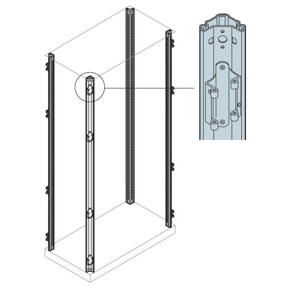 ABB EM1800, IS2 Serisi, Dikili Tip Modüler Panolar için Dikme, 4lü Set, Yükseklik 1800mm