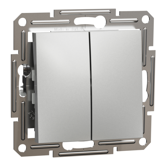 Schneider Electric EPH0600161, Asfora Plus, Alüminyum, İkili Vavien Anahtar, Çerçevesiz