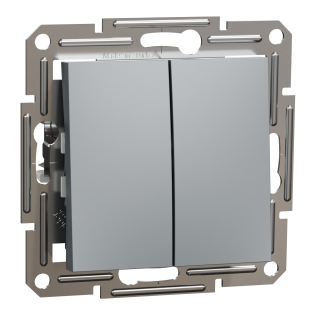 Schneider Electric EPH0600162, Asfora Plus, Çelik, İkili Vavien Anahtar, Çerçevesiz