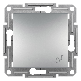 Schneider Electric EPH0800161, Asfora Plus, Alüminyum, Liht Anahtarı, Zil İşaretli, Çerçevesiz