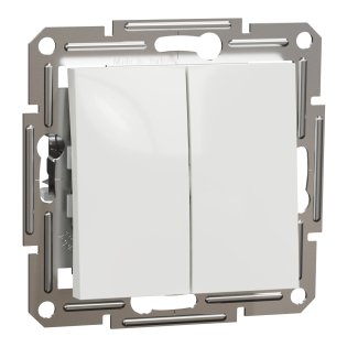 Schneider Electric EPH1170121, Asfora, Beyaz, İkili Liht Anahtarı, Çerçevesiz