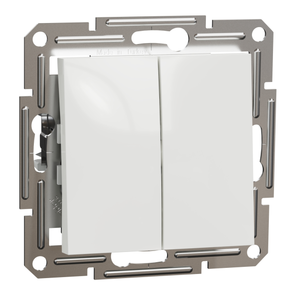 Schneider Electric EPH1170121, Asfora, Beyaz, İkili Liht Anahtarı, Çerçevesiz